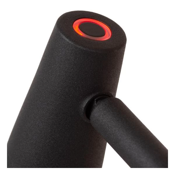 Lucide STIRLING - Lampe de bureau Rechargeable - Batterie/Piles - LED 3 StepDim - 1x3W 2700K - Noir - détail 3
